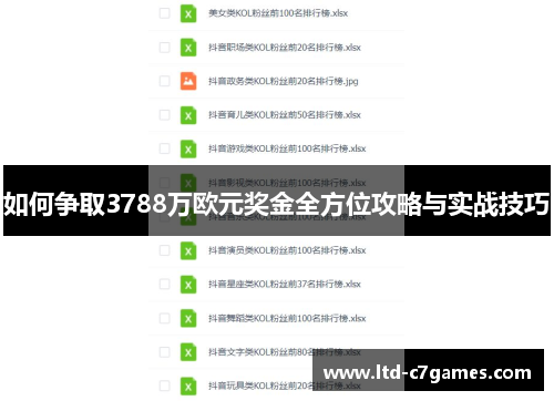 如何争取3788万欧元奖金全方位攻略与实战技巧