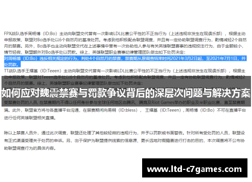 如何应对魏震禁赛与罚款争议背后的深层次问题与解决方案